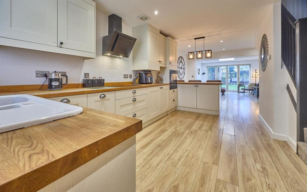 Extended open plan living dining room with fitted