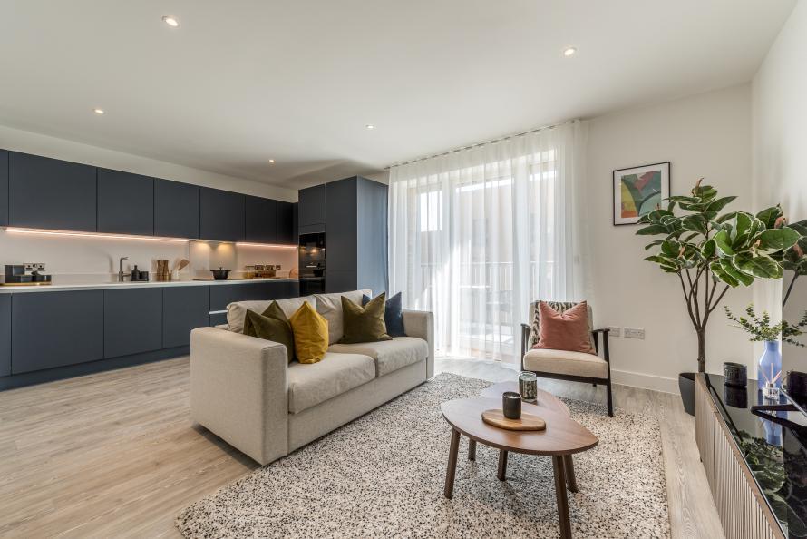 Lampton 1 bed Kitchen/Living Area - April