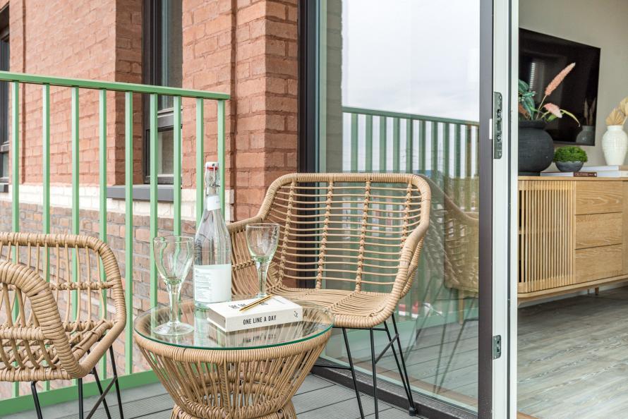 Close up balcony facing inwards