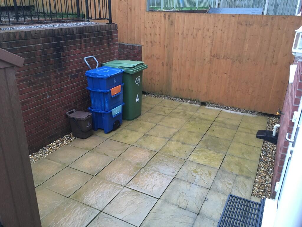 Rear paved area