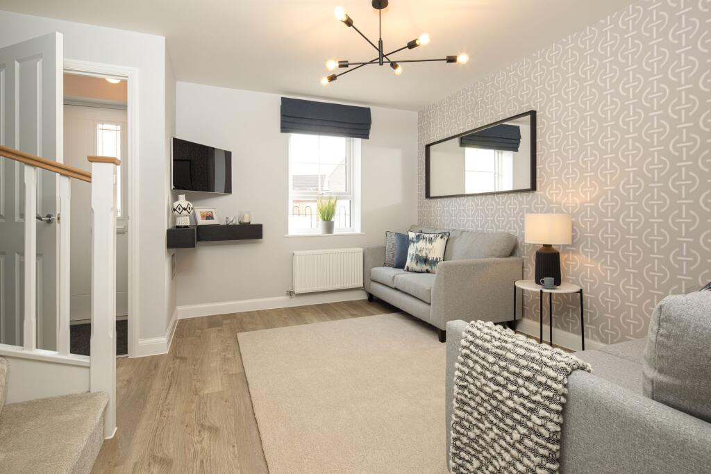 Internal image of the lounge in the Kenley Show Home at Birds Marsh View, Chippenham