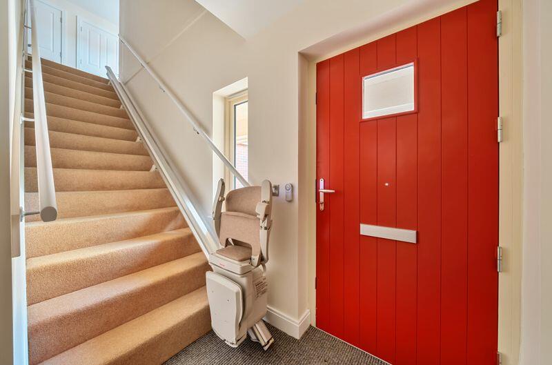 Front door and stairs up