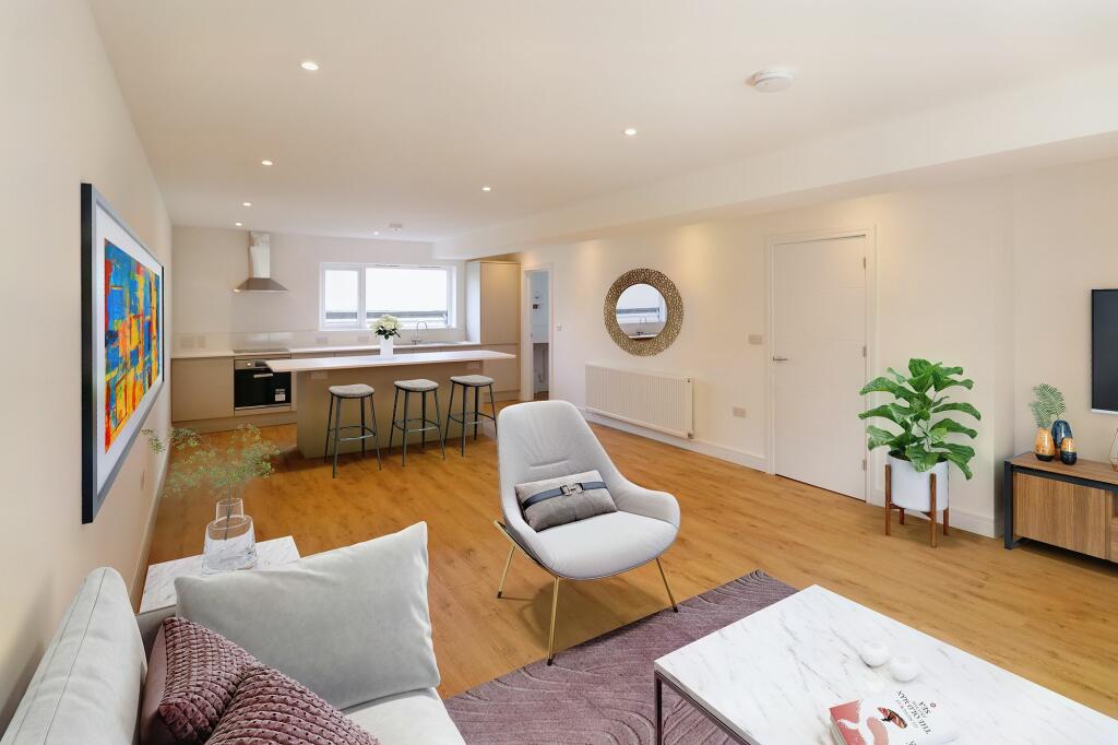 Living room into kitchen