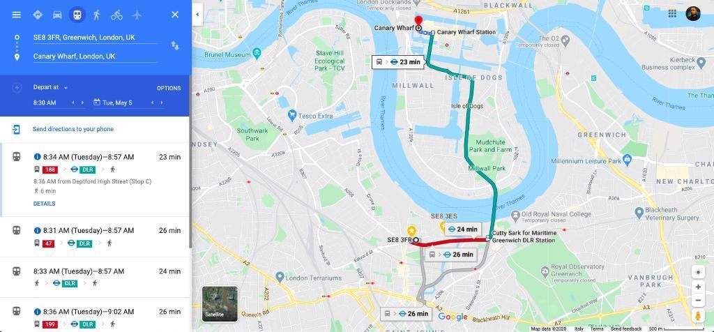 Less than 30 minutes to Canary Wharf