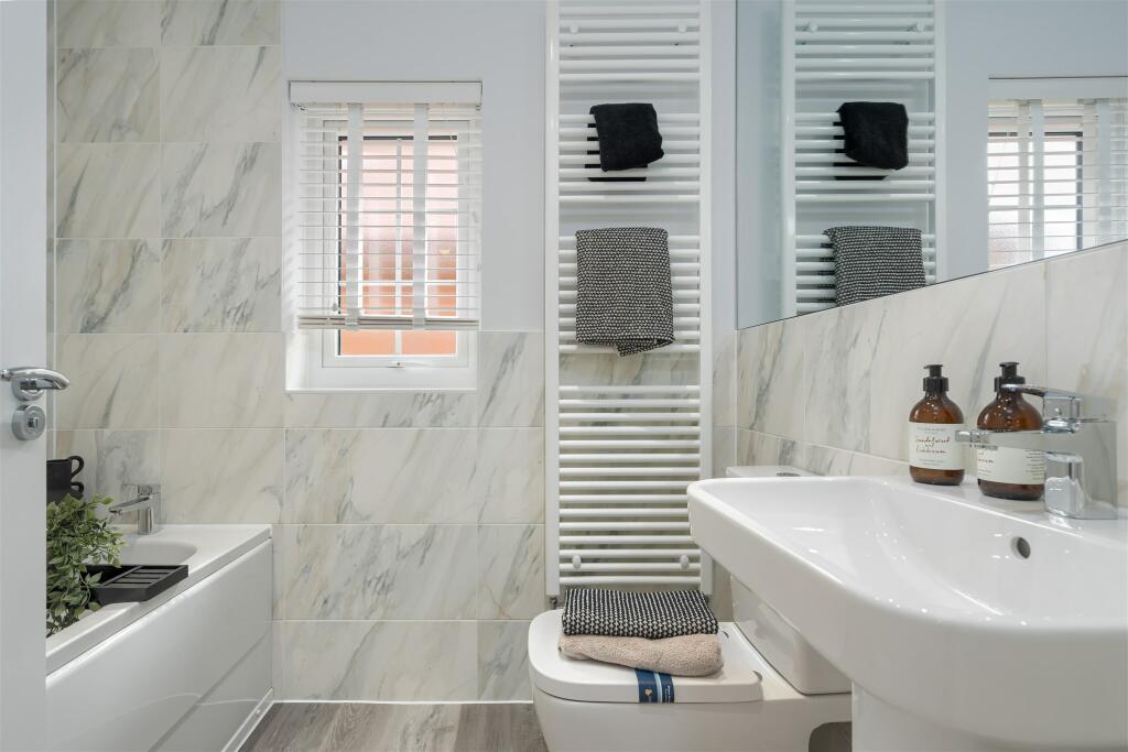 Inside view of the Ingleby family bathroom. 4 bedroom home.