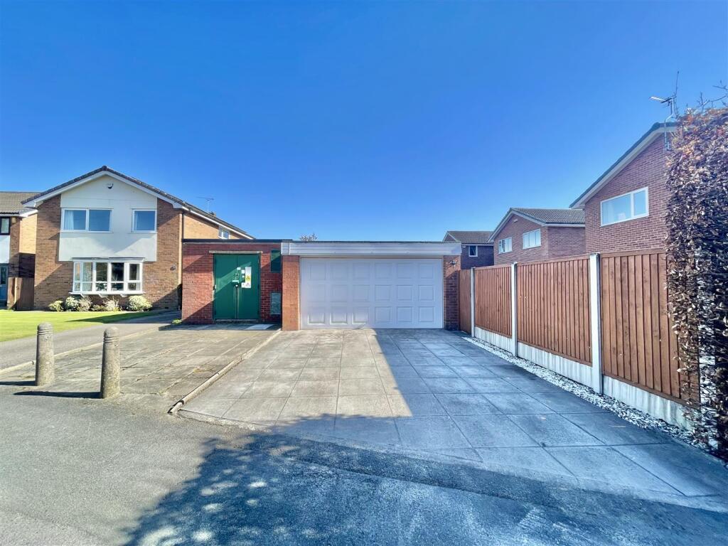 Double driveway and garage