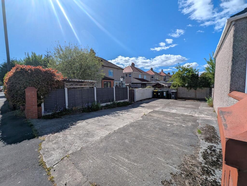 Driveway at the rear of the property