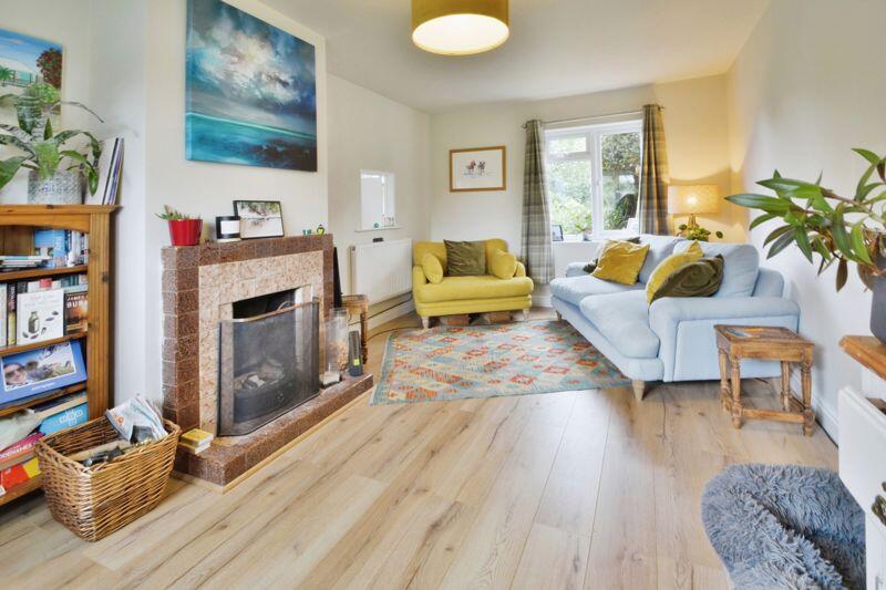 Living room with open fire