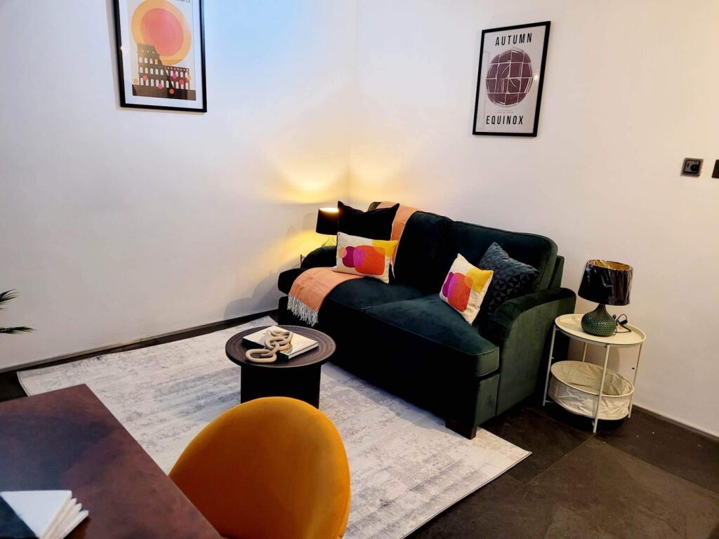 A stylish and inviting large modern living room...