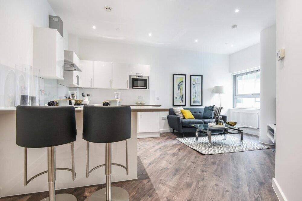 Staged Kitchen &amp; Living Room